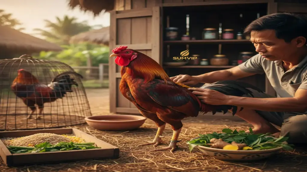 Cách chăm sóc gà đá khỏe Sumvip
