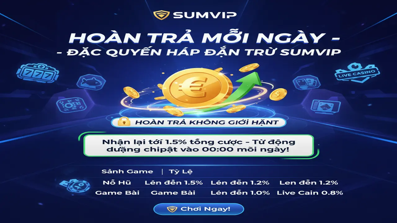 Cách nhận hoàn trả mỗi ngày Sumvip