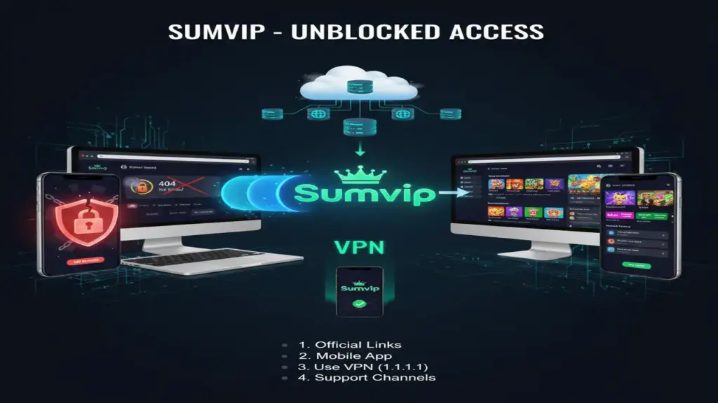 Cách vào link game không chặn Sumvip